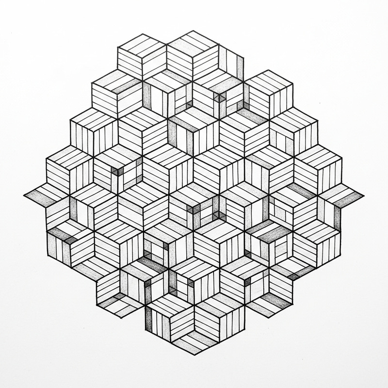 Handmade 15-Shape Tessellation Design on A3 Paper | Aesthetic Geometric Pattern Handmade 15-Shape Tessellation Design on A3 Paper | Aesthetic Geometric Pattern