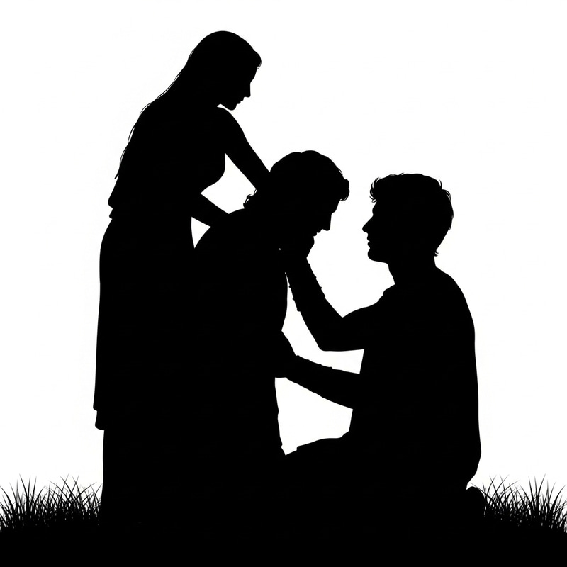 Ancient Greek Mythology Silhouettes: Paris Abducting Helena