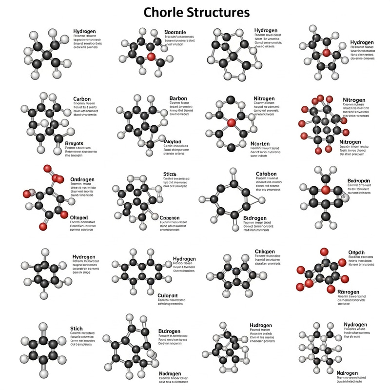 Chemical Structures Educational Poster for Chemistry Learning Chemical Structures Educational Poster for Chemistry Learning