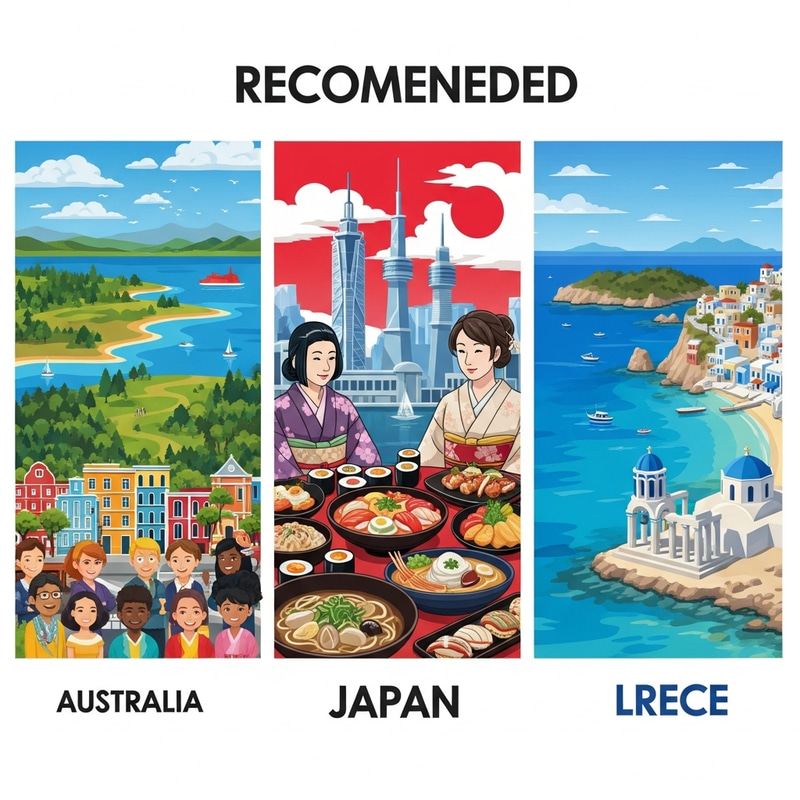 Travel Recommendations: Australia, Japan, Greece - Diverse Landscapes, Unique Culture, Rich History Travel Recommendations: Australia, Japan, Greece - Diverse Landscapes, Unique Culture, Rich History