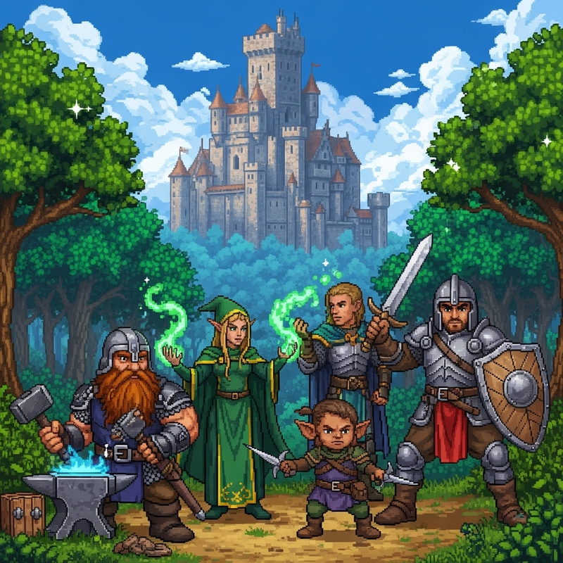 Intricate Pixel Art Scene for DND Game Intricate Pixel Art Scene for DND Game