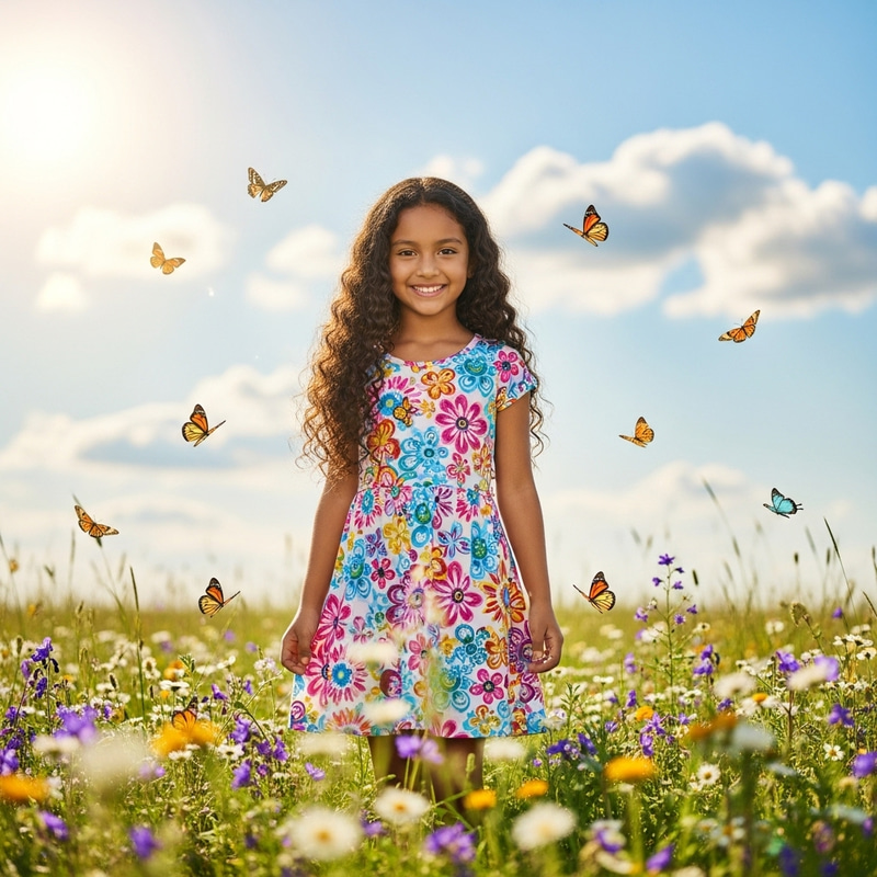 Beautiful Girl Among Wildflowers Beautiful Girl Among Wildflowers