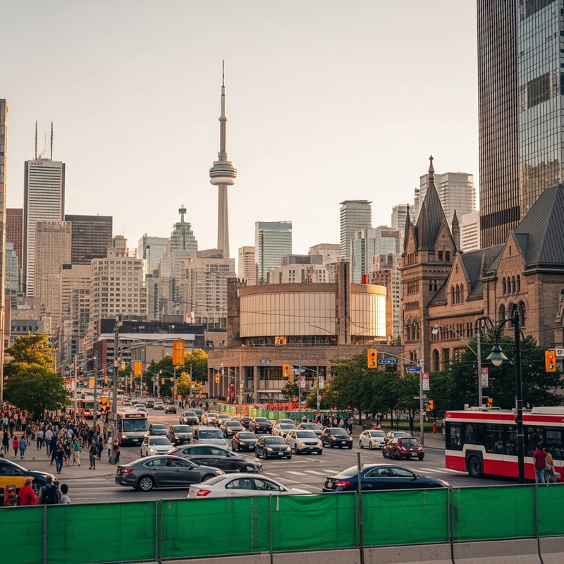 Toronto Skyline Construction Fence Panels - Urban Charm View Toronto Skyline Construction Fence Panels - Urban Charm View