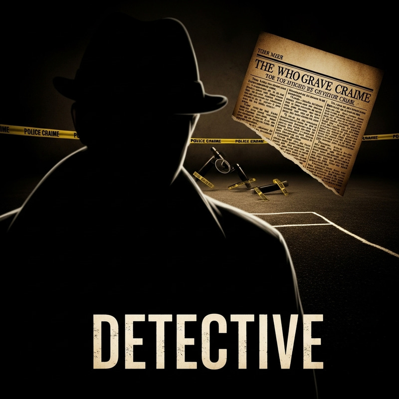 Shadow Man Detective Novel Cover | Mysterious Crime Scene Design