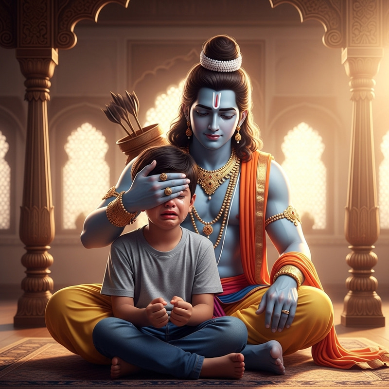 Ram Calms Crying 8-Year-Old Boy - Touching Moment