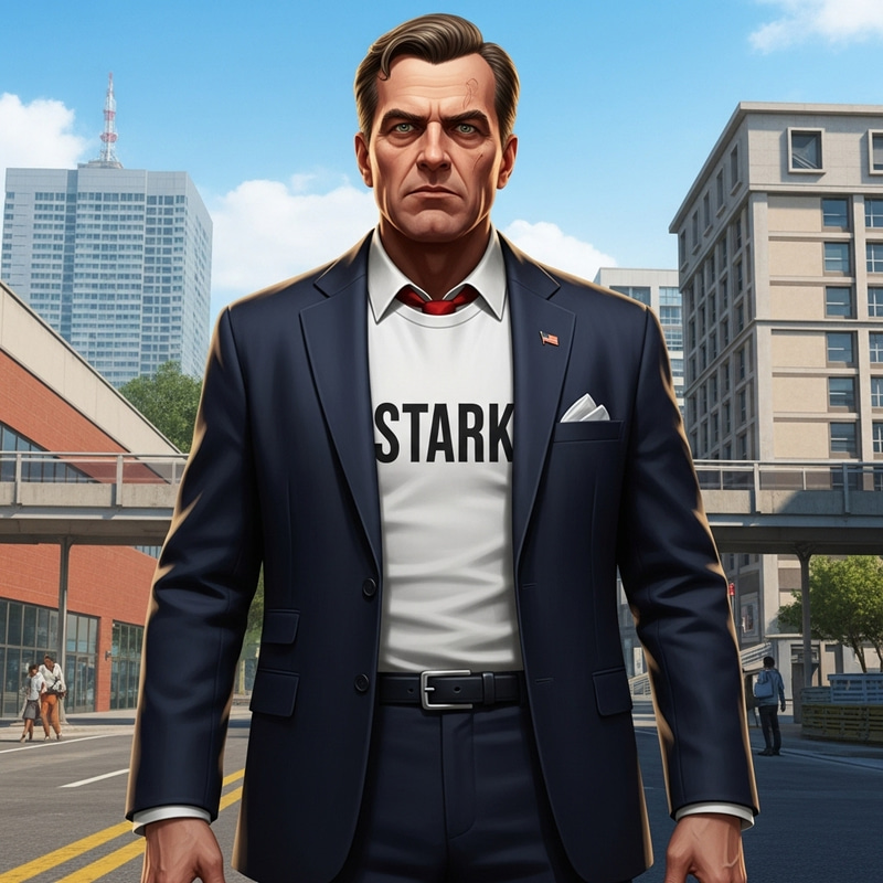 Stark Shirt Political Figure in GTA5 Style