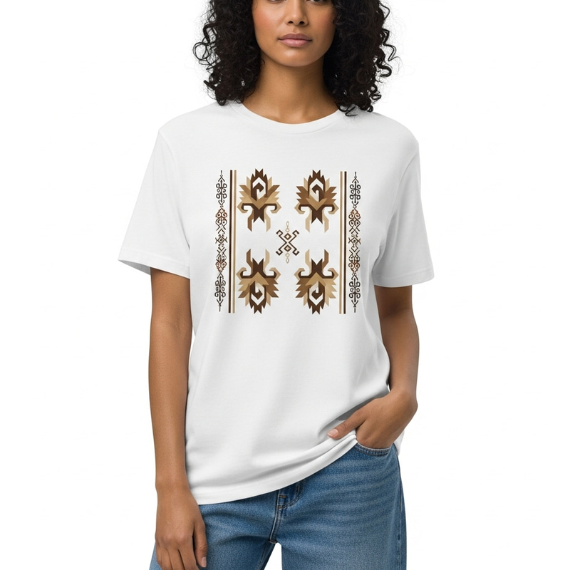 Stylish T-Shirt with Traditional Kazakh Pattern Stylish T-Shirt with Traditional Kazakh Pattern