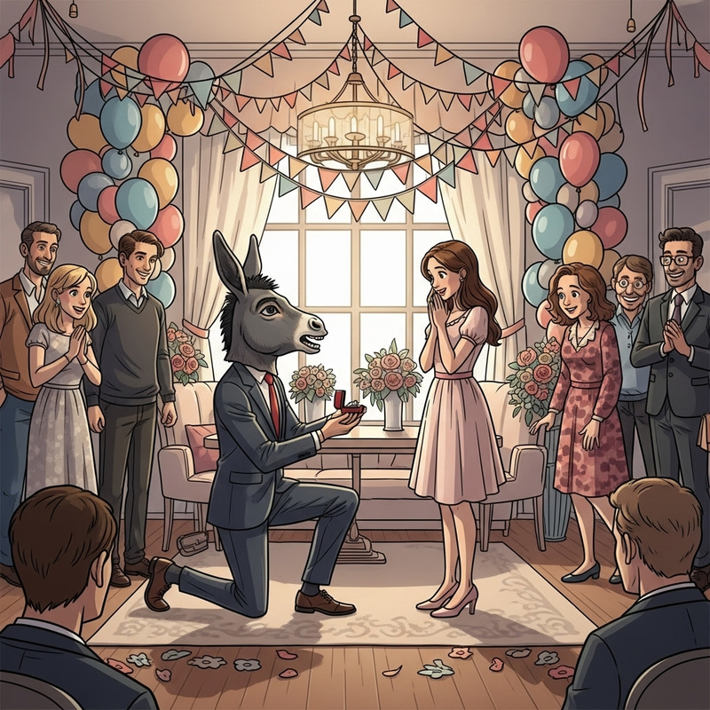 Donkey Mask Proposal Surprises Guests Donkey Mask Proposal Surprises Guests