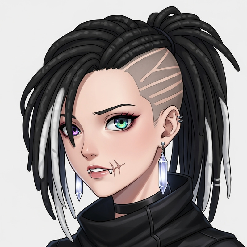 Captivating Anime Girl with Unique Dreadlocks Hairstyle Captivating Anime Girl with Unique Dreadlocks Hairstyle