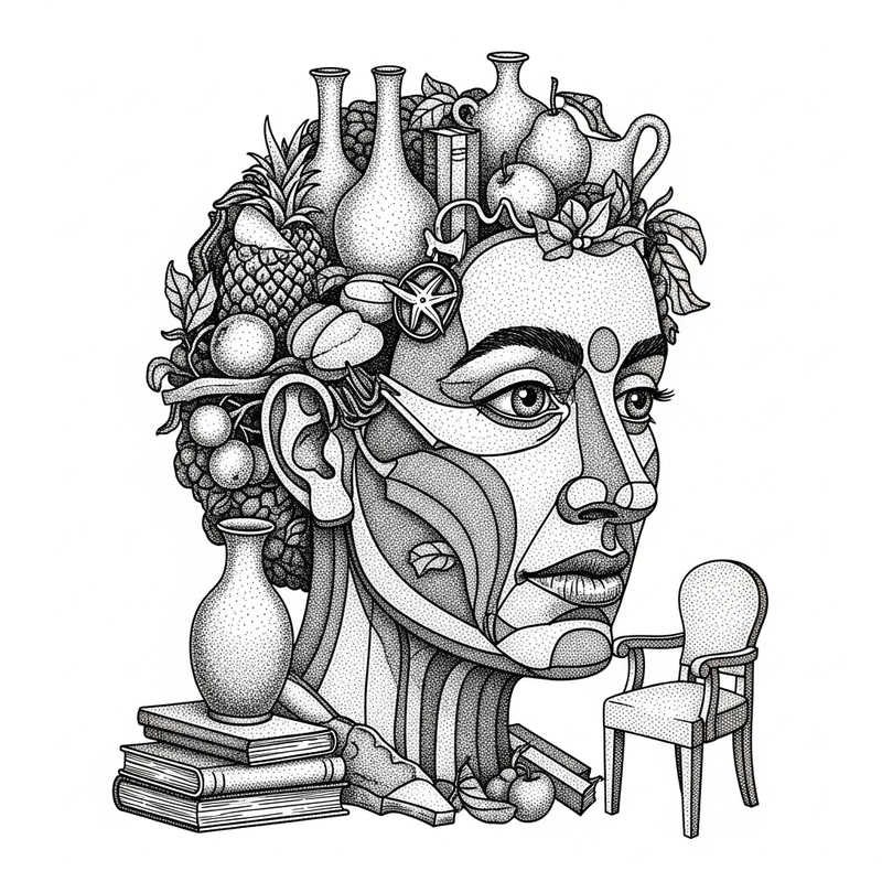 Create a Person's Face Graphic Illusion with Objects | Optical Art