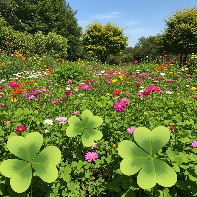 Charming Cartoon Four-Leaf Clover Garden Charming Cartoon Four-Leaf Clover Garden