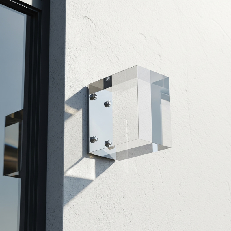 Ultra-Realistic Acrylic Store Sign on Concrete Wall Ultra-Realistic Acrylic Store Sign on Concrete Wall