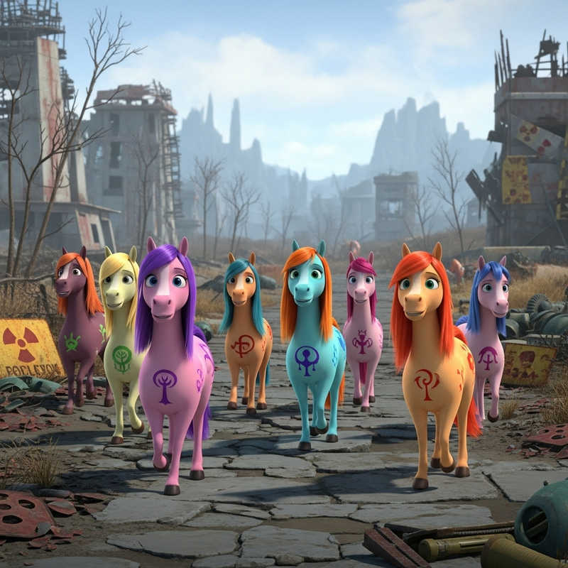 Colorful My Little Pony in Post-Apocalyptic Universe Colorful My Little Pony in Post-Apocalyptic Universe