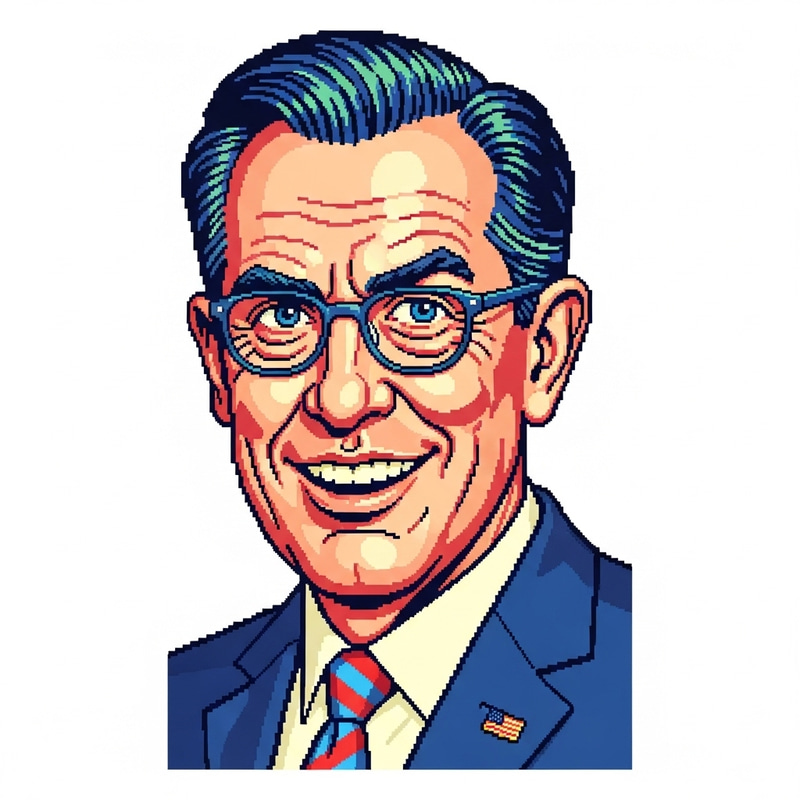 Pixelated NFT Portrait of Donald J. Trump in Andy Warhol Style Pixelated NFT Portrait of Donald J. Trump in Andy Warhol Style