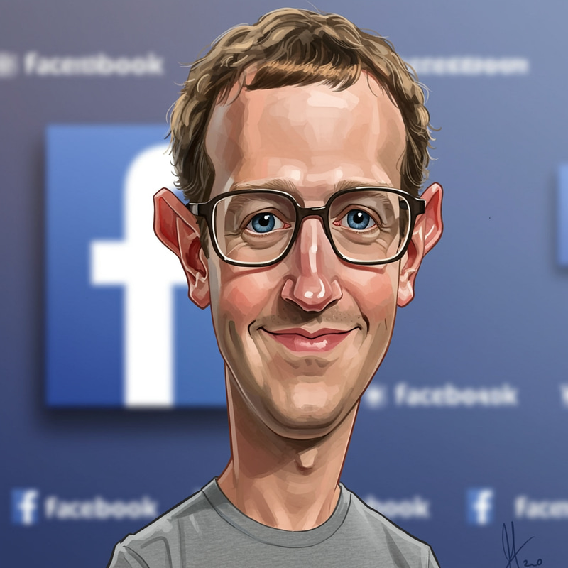 Mark Zuckerberg Caricature Art