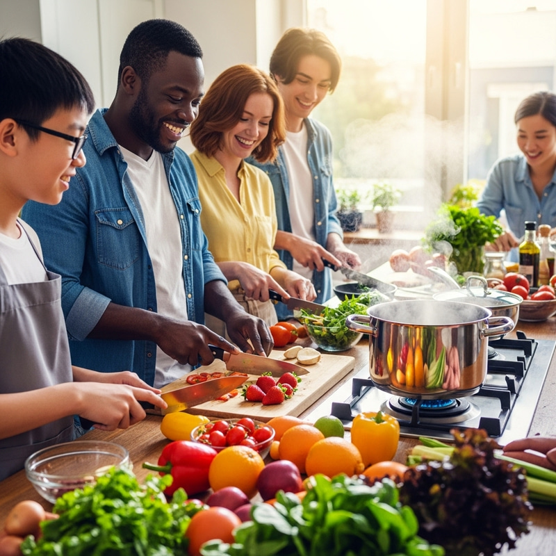 Vibrant Cooking Scene: Healthy Recipes and Colorful Dishes Vibrant Cooking Scene: Healthy Recipes and Colorful Dishes