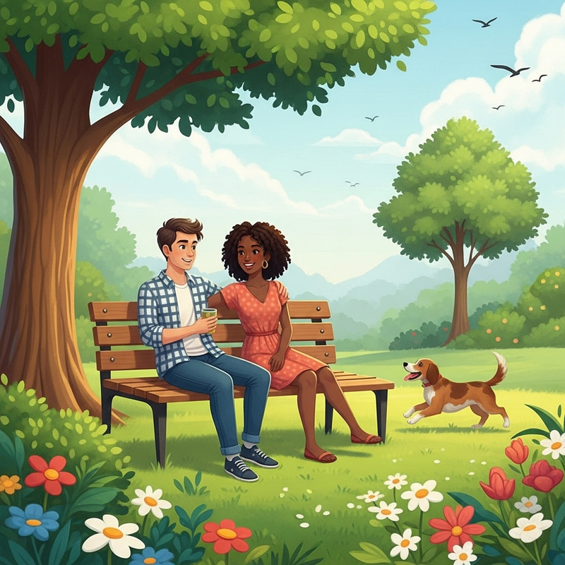Heartwarming Best Friend Moment in Tranquil Park