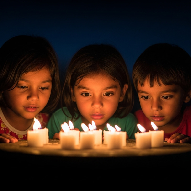 Children by Candlelight: Faces Illuminated in the Dark Children by Candlelight: Faces Illuminated in the Dark