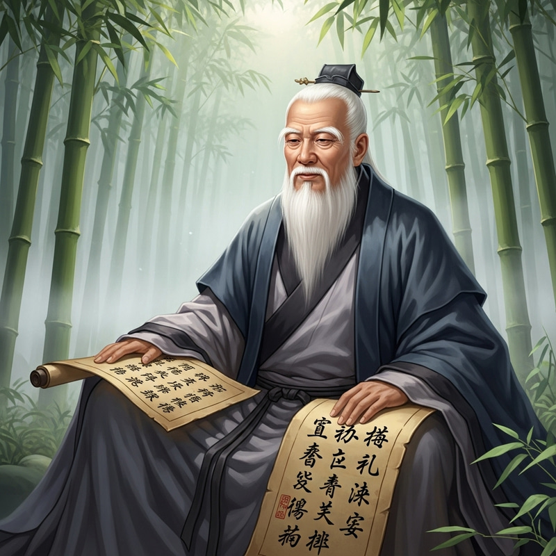 Laozi Portrait - Ancient Chinese Sage | Eastern Philosophy Icon