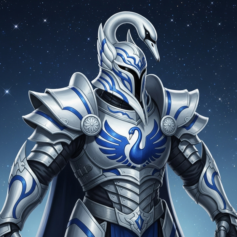 Zodiac Swan Knight | Ice Armored Warrior in Celestial Scene Zodiac Swan Knight | Ice Armored Warrior in Celestial Scene