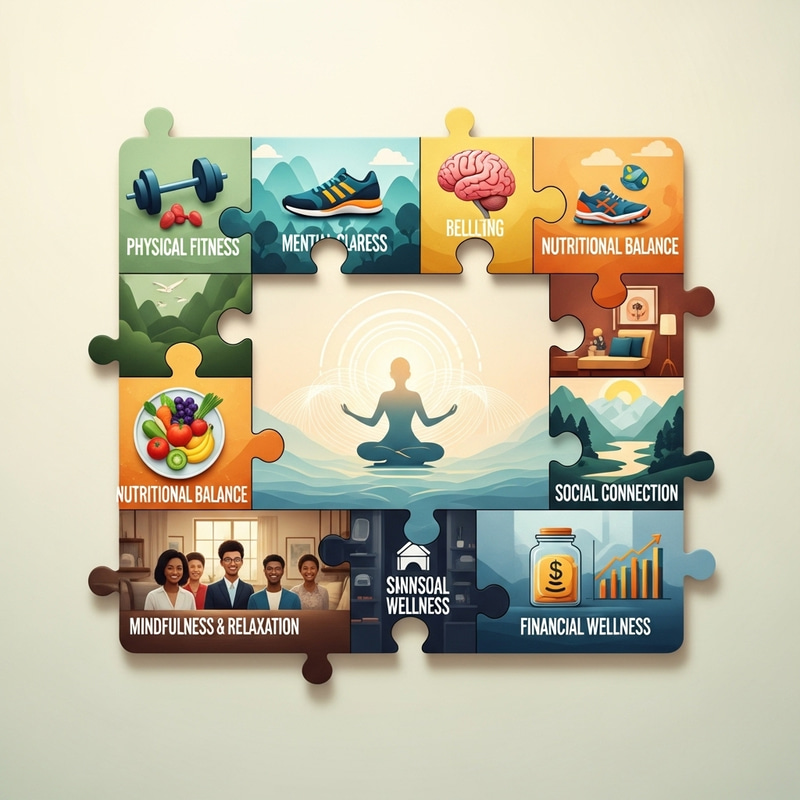 Wellness Components Mosaic - Health and Well-Being Image