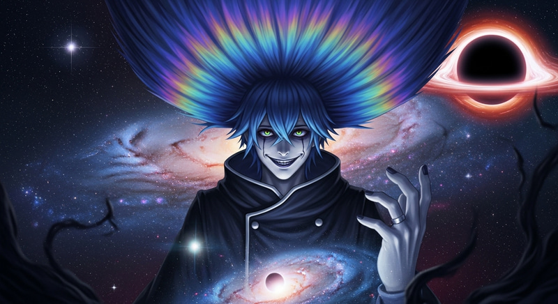 Galactic Blue Purple Haired Villain - Odyssey & Emperor Kayn League of Legends Art