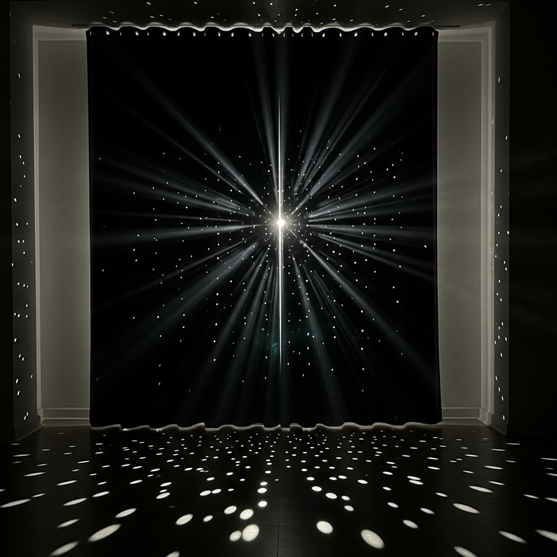 Magical Black Curtain with Light Effects