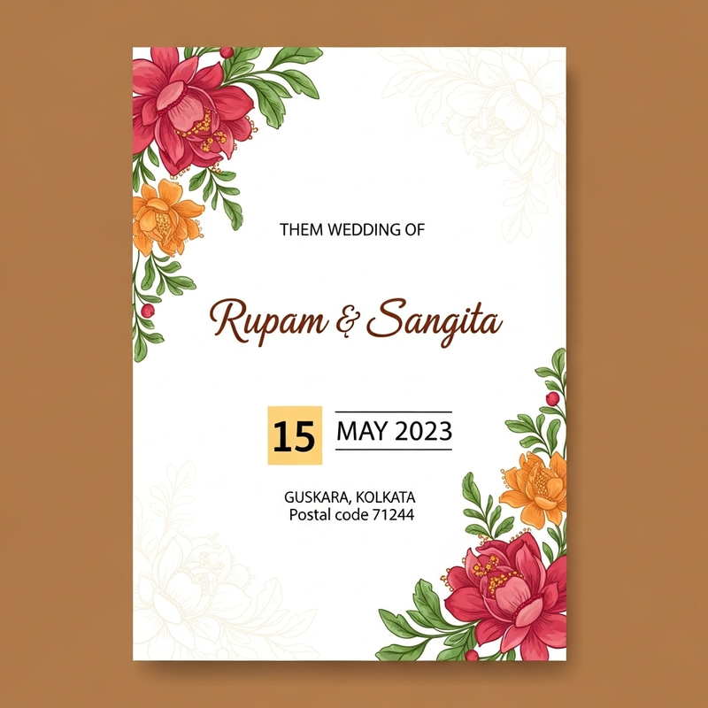 Elegant Bengali Wedding Card | Rupam & Sangita 15th May 2023