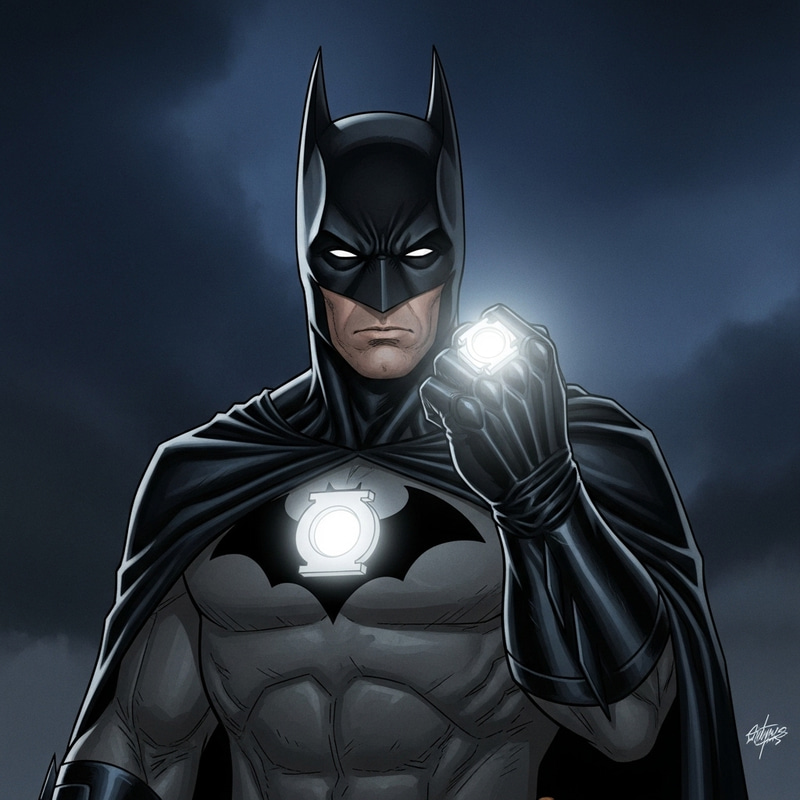 Enigmatic Batman with White Lantern Ring | Dark Knight Tale