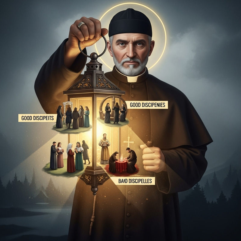 Don Bosco with Lantern: Good vs Evil Disciples Don Bosco with Lantern: Good vs Evil Disciples