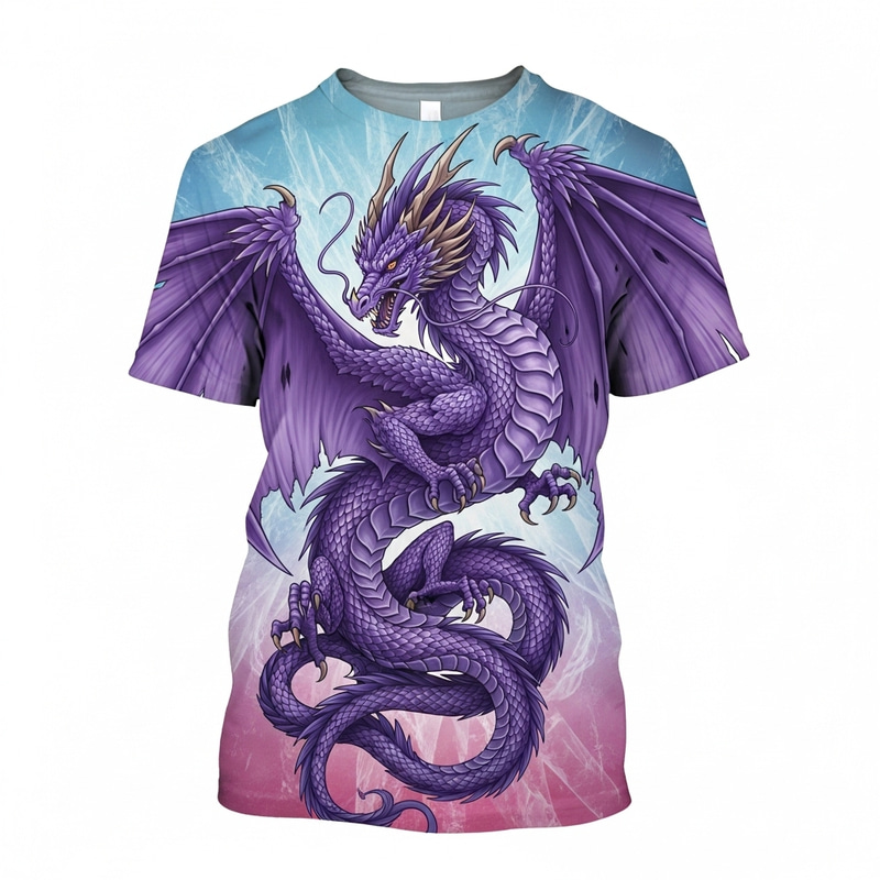 Violet Dragon Sublimation T-Shirt Design Violet Dragon Sublimation T-Shirt Design
