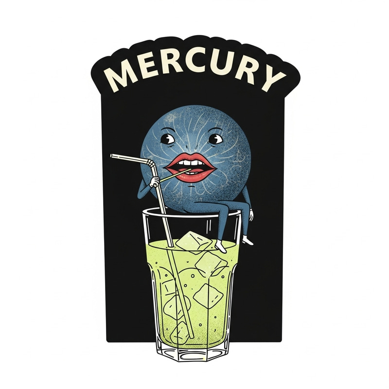 Mercury Sips Gatorade in Retro Cocktail Style Mercury Sips Gatorade in Retro Cocktail Style
