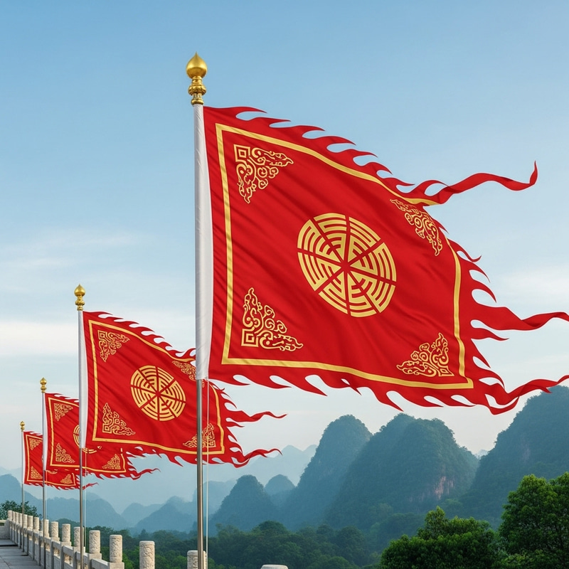 Bright Red Flags in Chinese Art