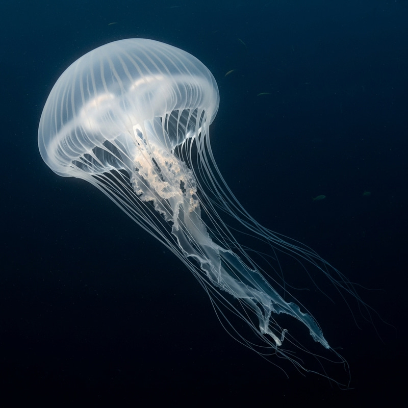 Giant Phantom Jellyfish - Bioluminescent Marvel of the Ocean Giant Phantom Jellyfish - Bioluminescent Marvel of the Ocean