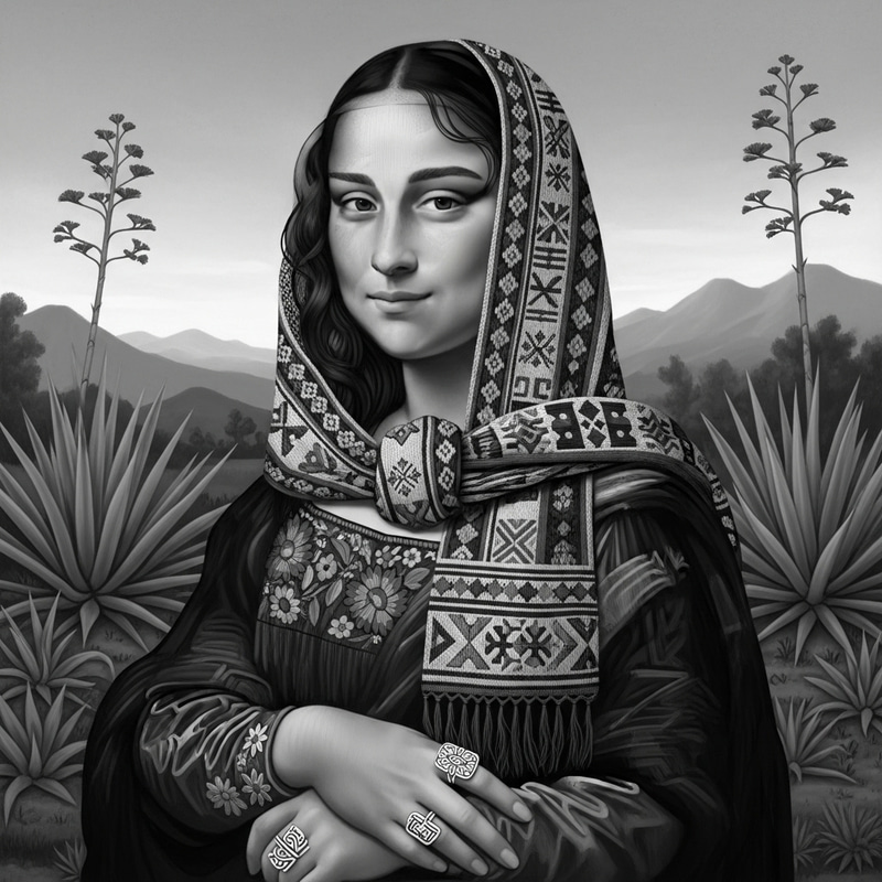 Mexican Style Mona Lisa Portrait Mexican Style Mona Lisa Portrait