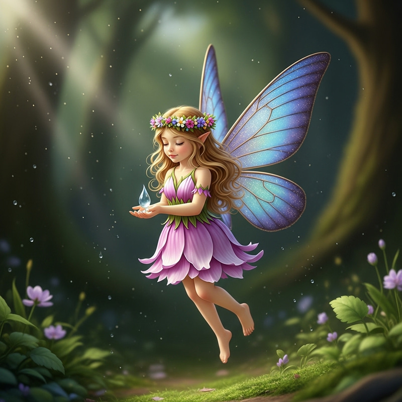 Captivating Naked Fairy - Intricate Wings & Petal Dress Captivating Naked Fairy - Intricate Wings & Petal Dress