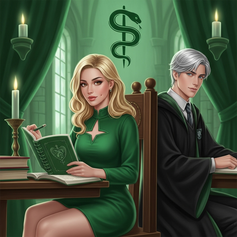 Captivating Study Scene with Slytherin Beauty Draco Malfoy Captivating Study Scene with Slytherin Beauty Draco Malfoy