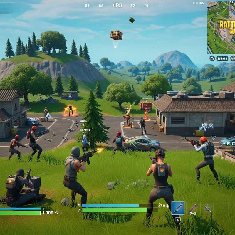 Exciting Battle Royale Gameplay Scene Exciting Battle Royale Gameplay Scene