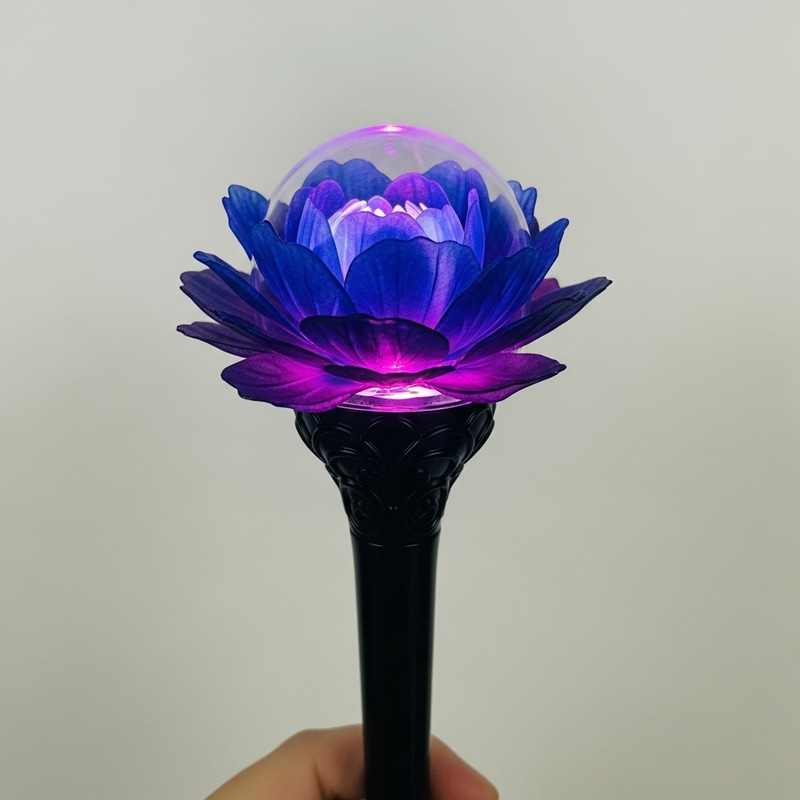 Enchanting Blue, Black & Purple Lightstick with Flower Design