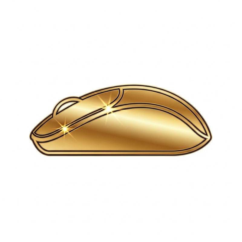 Golden Computer Mouse Icon | Minimalist Design Golden Computer Mouse Icon | Minimalist Design
