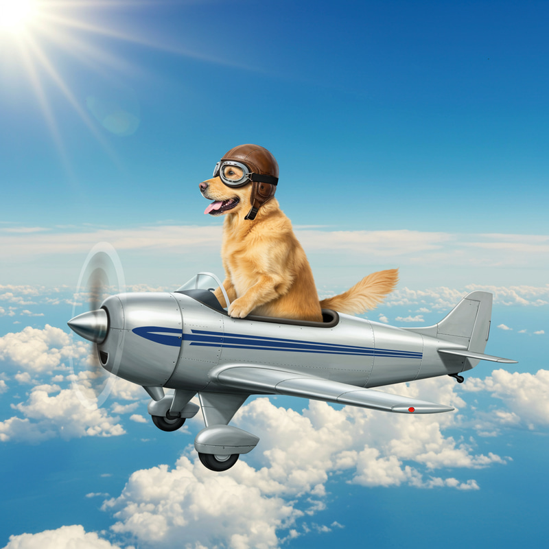 Dog Flying an Airplane Dog Flying an Airplane