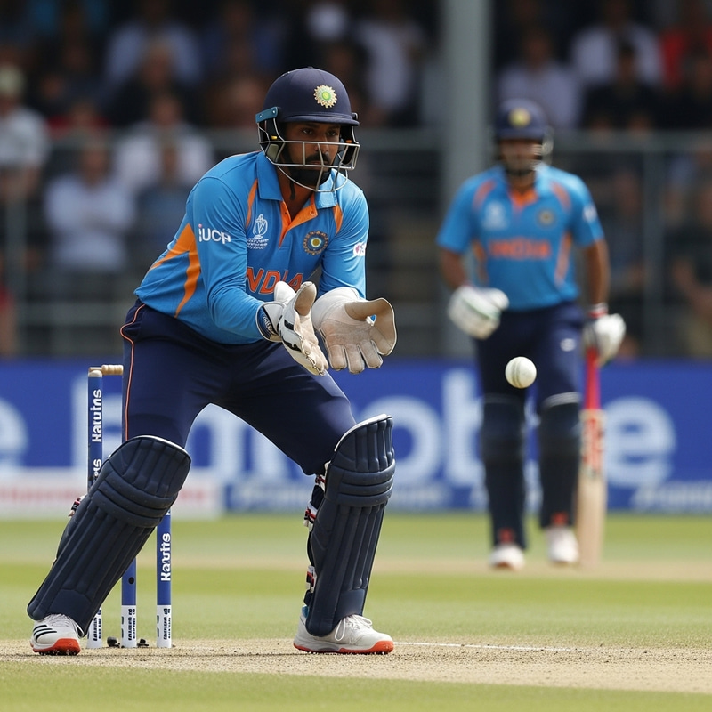 Captivating Scene: South Asian Wicket-keeper Taking Wicket Captivating Scene: South Asian Wicket-keeper Taking Wicket