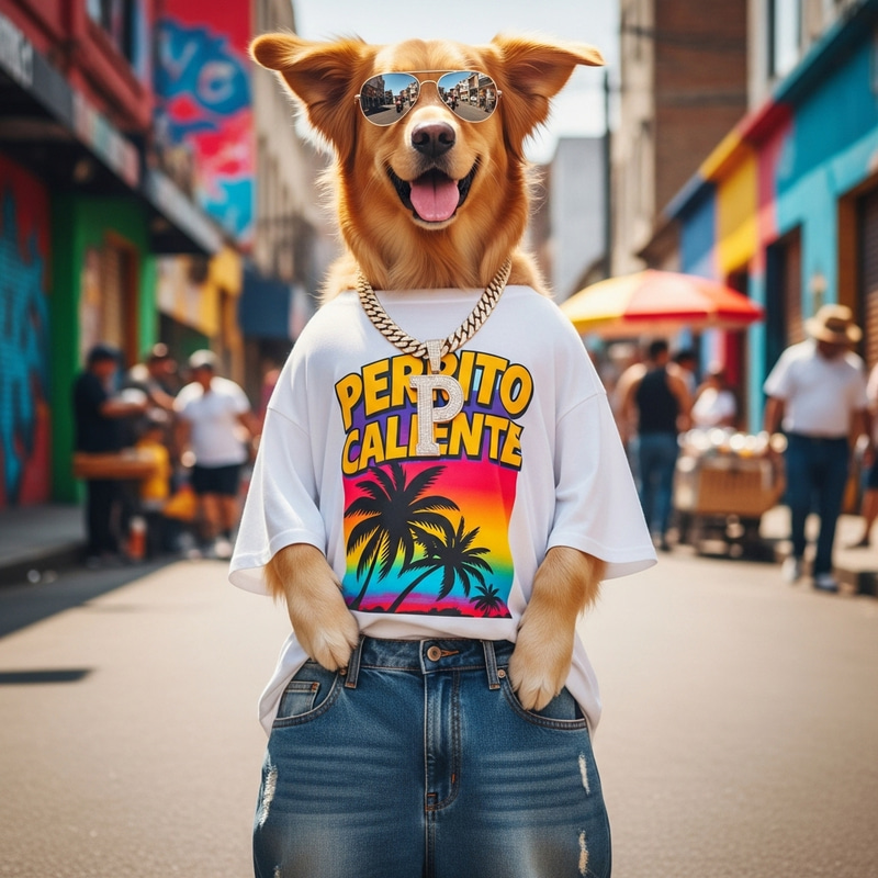 Reggaeton Dog Styling in Cool Outfit Reggaeton Dog Styling in Cool Outfit