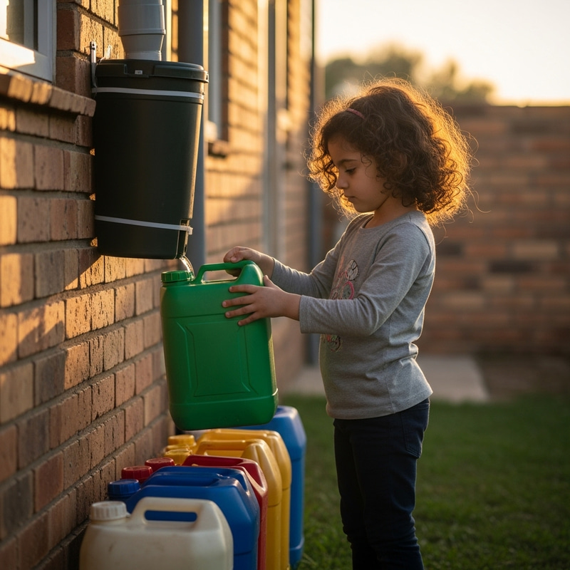 Young Girl Saving Water for Sustainability Efforts Young Girl Saving Water for Sustainability Efforts