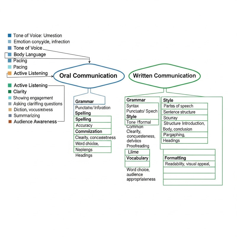 Concept Map: Oral and Written Communication Themes and Sub-Themes