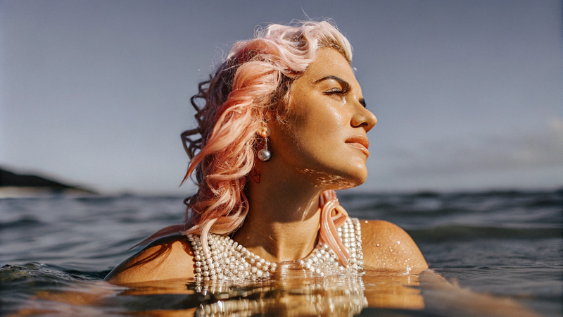Elegant Woman in Water: Serene Fashion & Glamour Elegant Woman in Water: Serene Fashion & Glamour