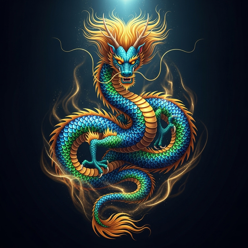 Majestic Chinese Dragon in Enchanting Darkness Majestic Chinese Dragon in Enchanting Darkness