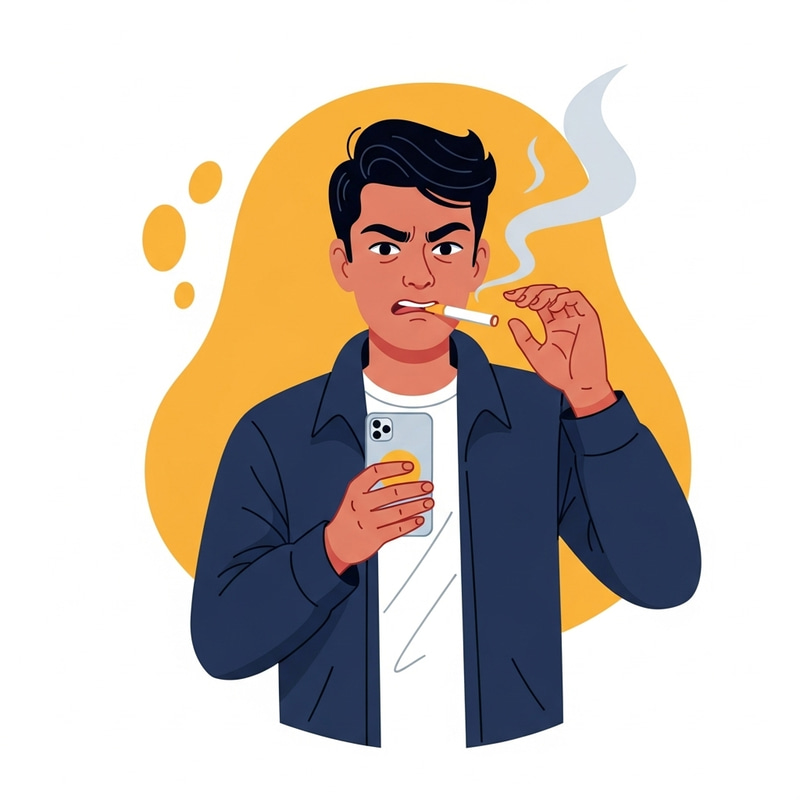 Determined South Asian Male Giving Up Smoking | Inspiring Image Determined South Asian Male Giving Up Smoking | Inspiring Image