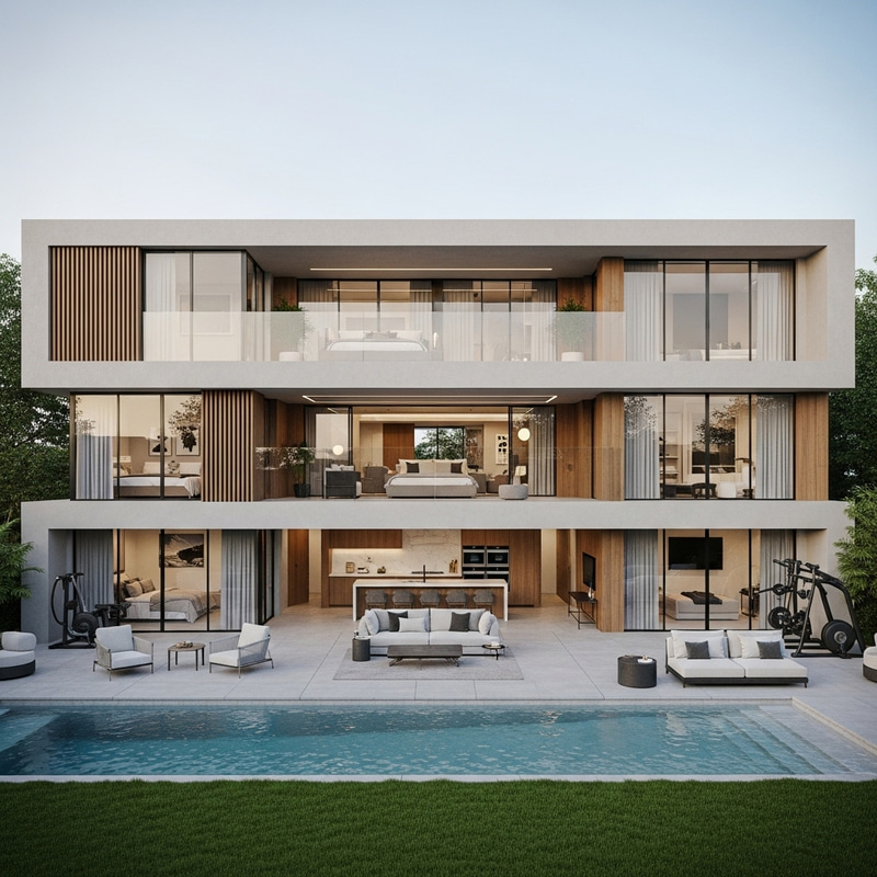 Luxury Modern House with 5 Bedrooms & 7 Bathrooms Luxury Modern House with 5 Bedrooms & 7 Bathrooms