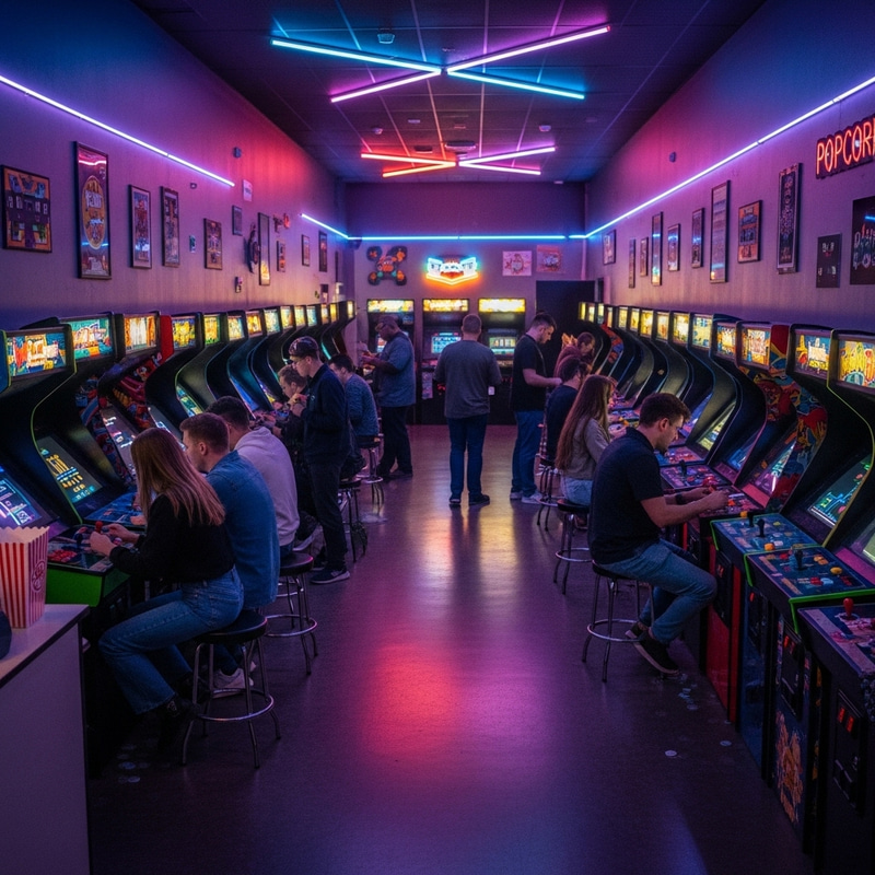 Retro Video Game Arcades | Neon Lights & Vintage Style